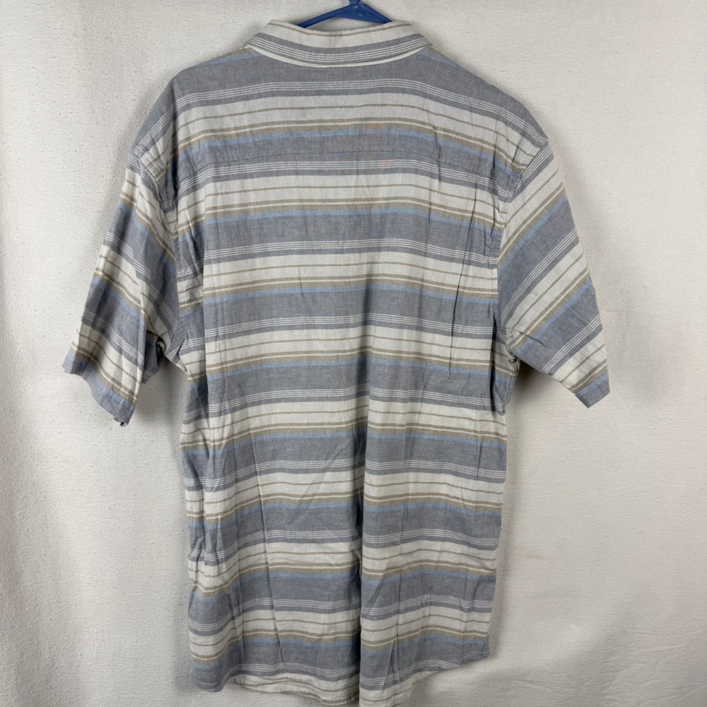 Jack O'Neill Collection Button Shirt Mens XL Grey Blue Striped  Short Sleeve - Picture 4 of 5